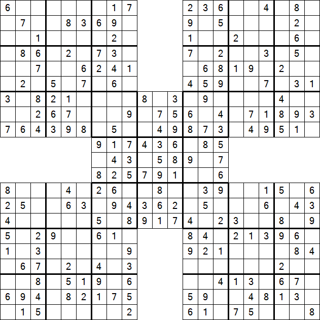 Samurai Sudoku - Easy