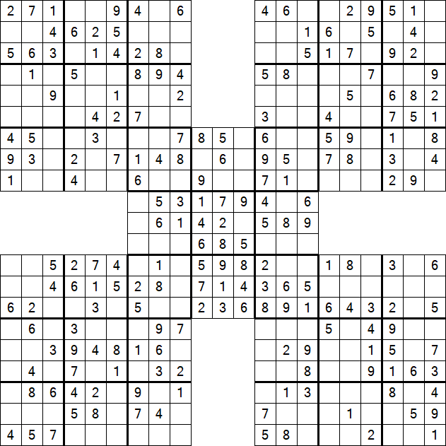 Samurai Sudoku - Simple