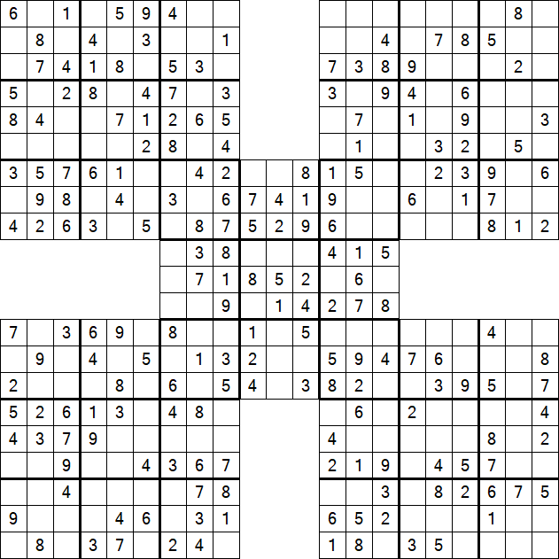 Samurai Sudoku - Simple