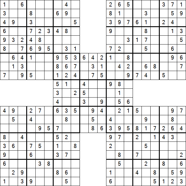 Samurai Sudoku - Simple