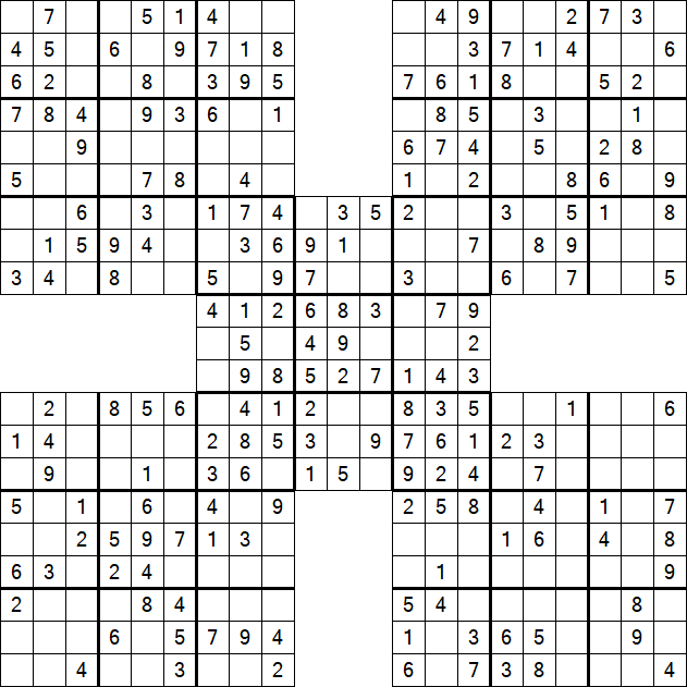 Samurai Sudoku - Simple