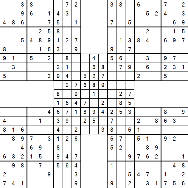 Samurai Sudoku - Simple