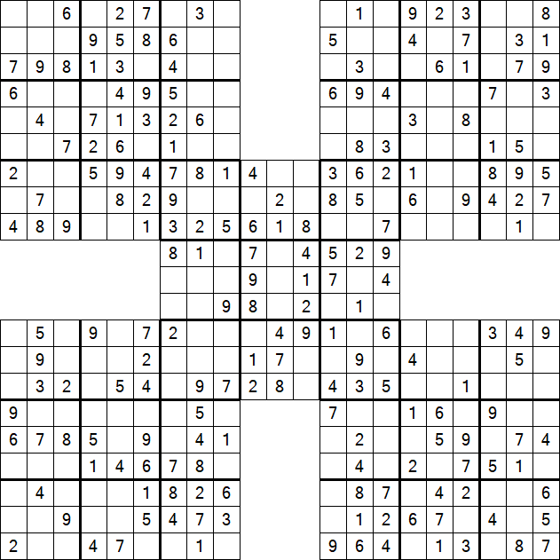 Samurai Sudoku - Simple