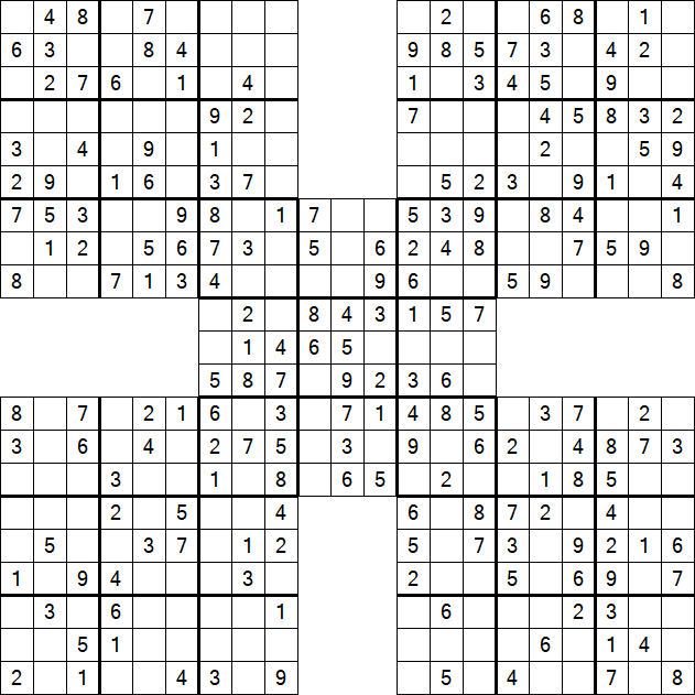 Samurai Sudoku - Simple