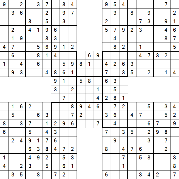 Samurai Sudoku - Simple