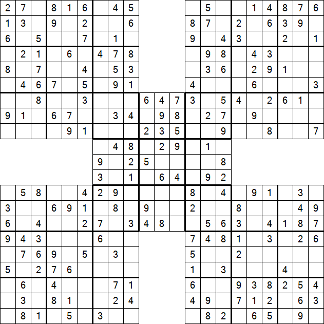 Samurai Sudoku - Simple
