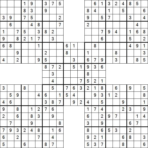 Samurai Sudoku - Simple