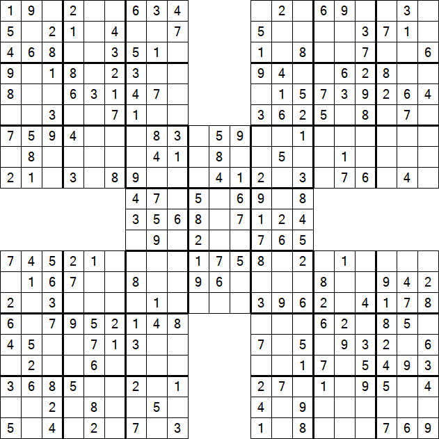 Samurai Sudoku - Simple