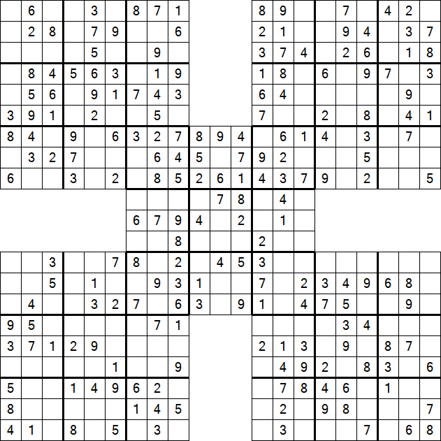 Samurai Sudoku - Simple