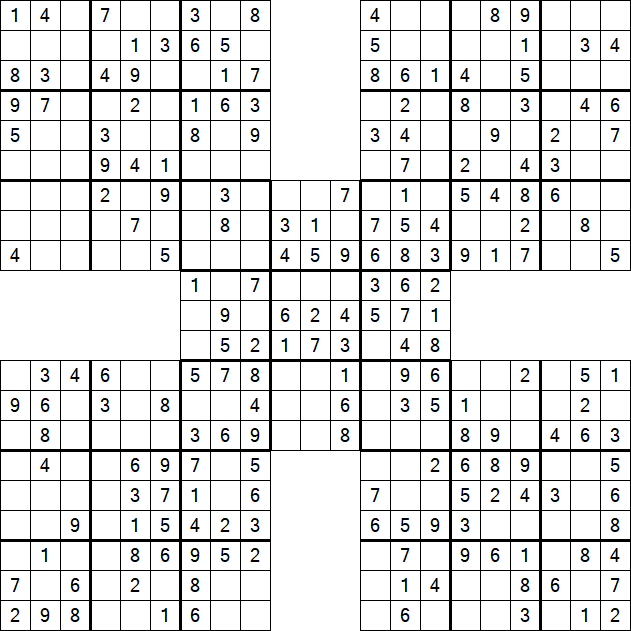 Samurai Sudoku - Simple