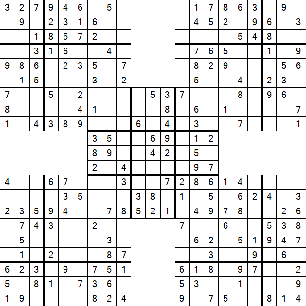 Samurai Sudoku - Simple