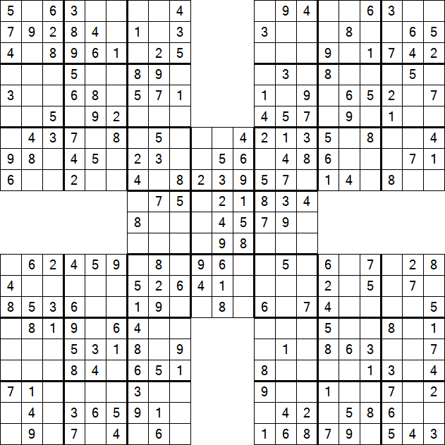 Samurai Sudoku - Simple