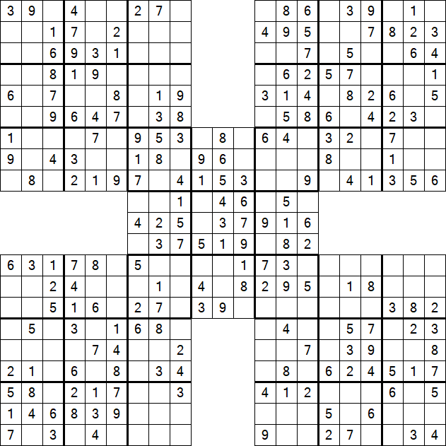 Samurai Sudoku - Simple