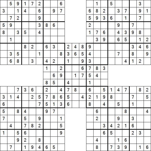 Samurai Sudoku - Simple