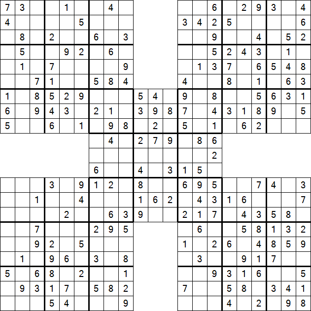 Samurai Sudoku - Simple