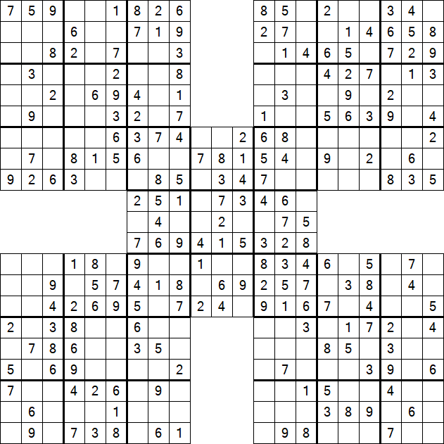 Samurai Sudoku - Simple