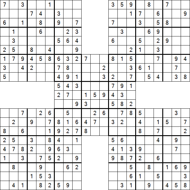 Samurai Sudoku - Simple