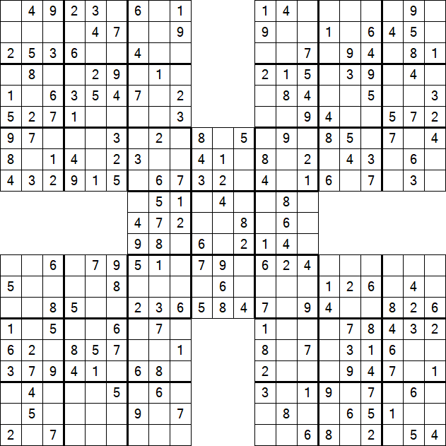 Samurai Sudoku - Simple