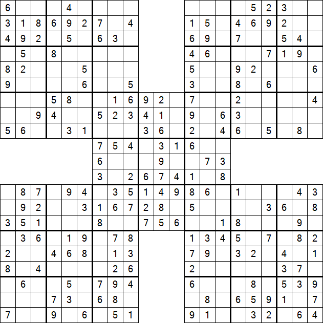 Samurai Sudoku - Simple