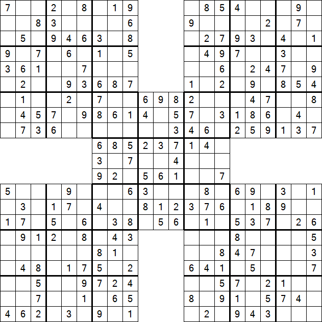 Samurai Sudoku - Simple