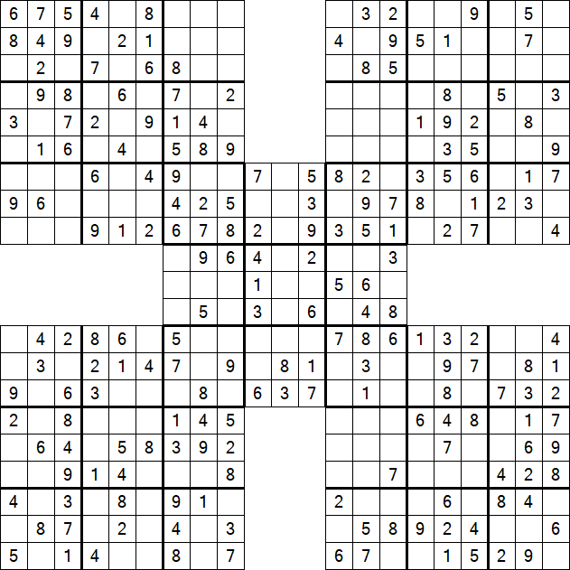 Samurai Sudoku - Simple