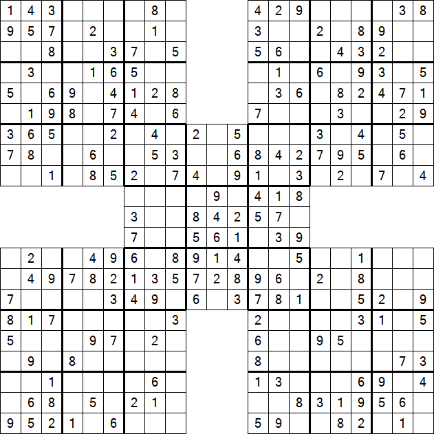 Samurai Sudoku - Simple