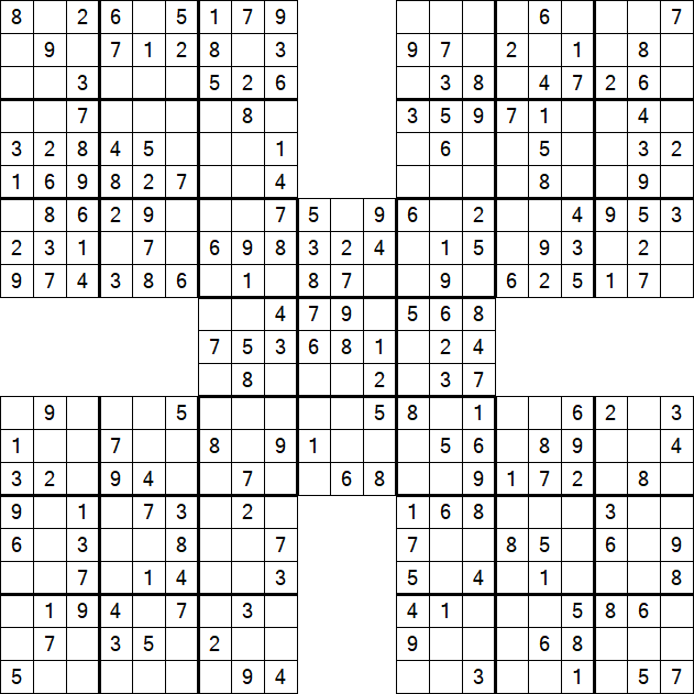Samurai Sudoku - Simple