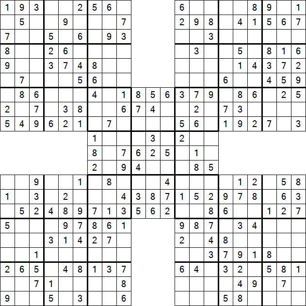 Samurai Sudoku - Simple