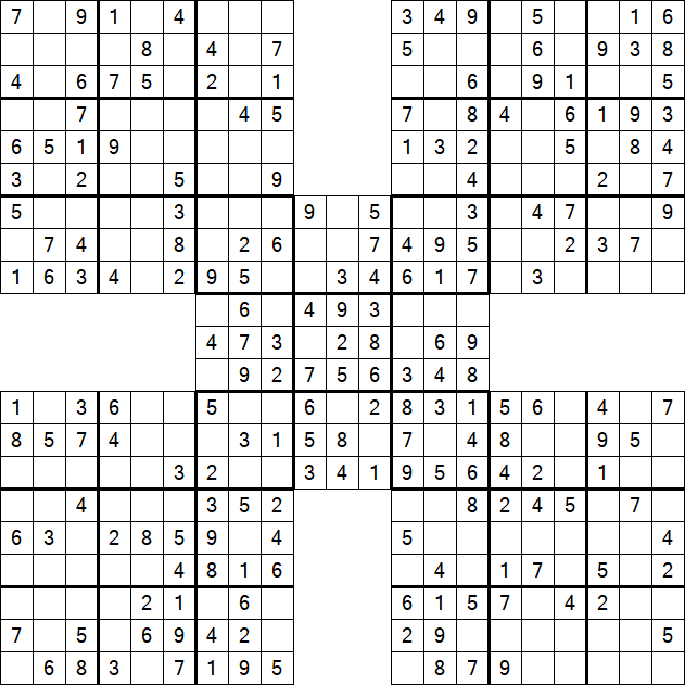 Samurai Sudoku - Simple