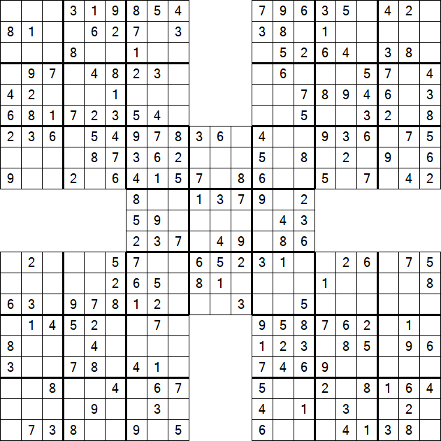 Samurai Sudoku - Simple