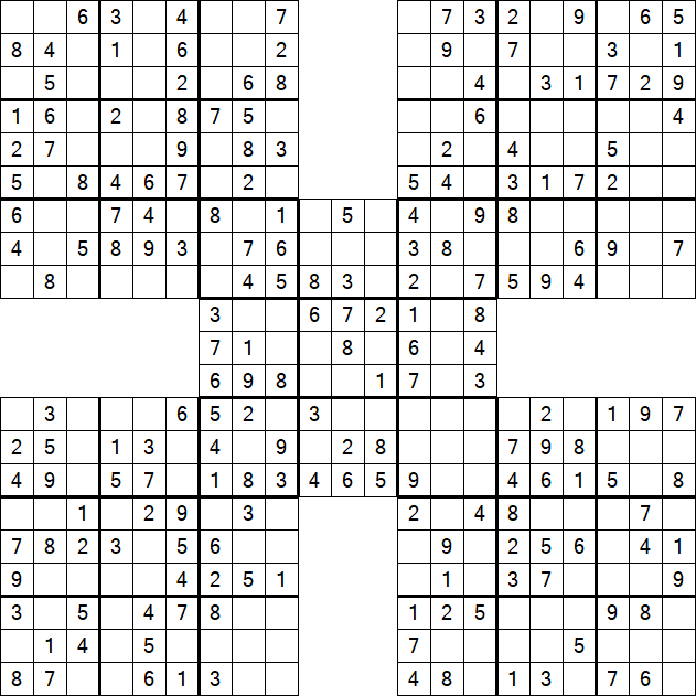 Samurai Sudoku - Simple