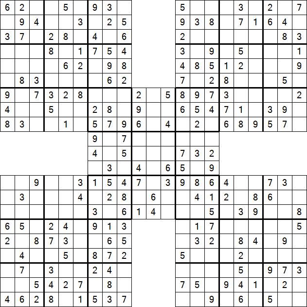 Samurai Sudoku - Simple