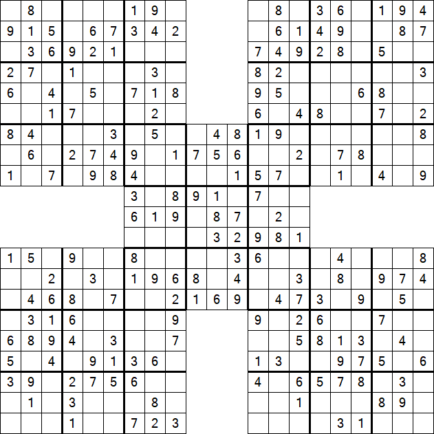 Samurai Sudoku - Simple