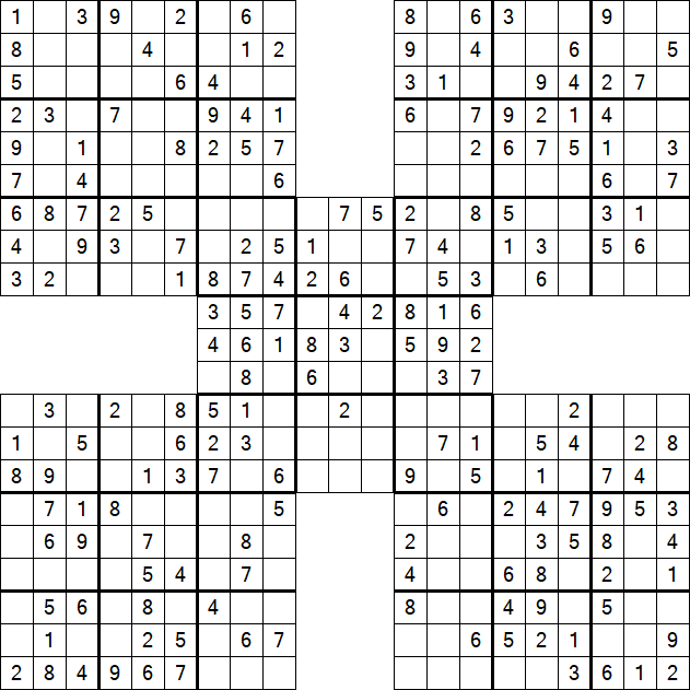 Samurai Sudoku - Simple