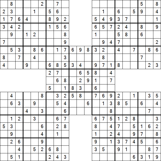 Samurai Sudoku - Simple