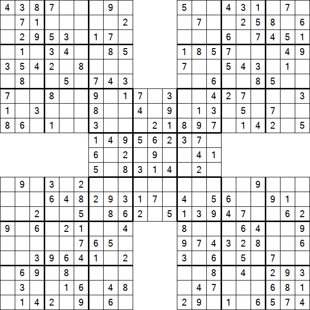 Samurai Sudoku - Simple