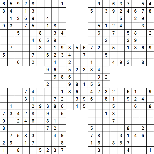 Samurai Sudoku - Simple