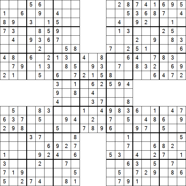 Samurai Sudoku - Simple
