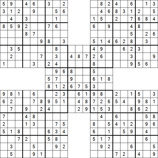 Samurai Sudoku - Simple