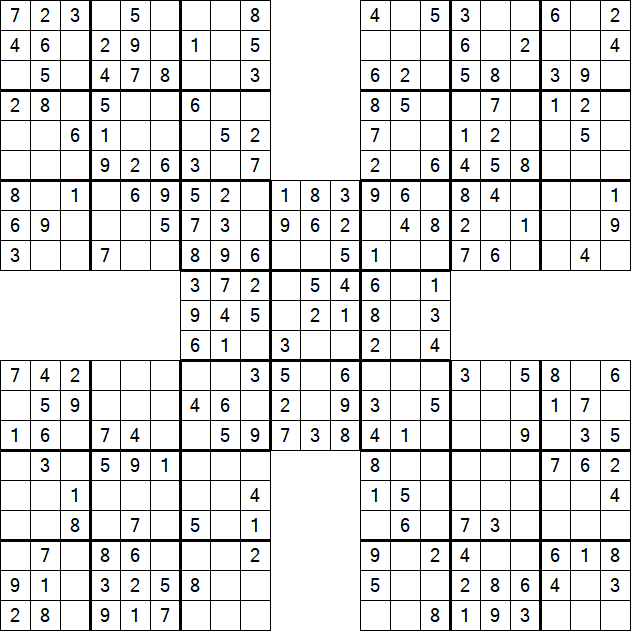 Samurai Sudoku - Simple