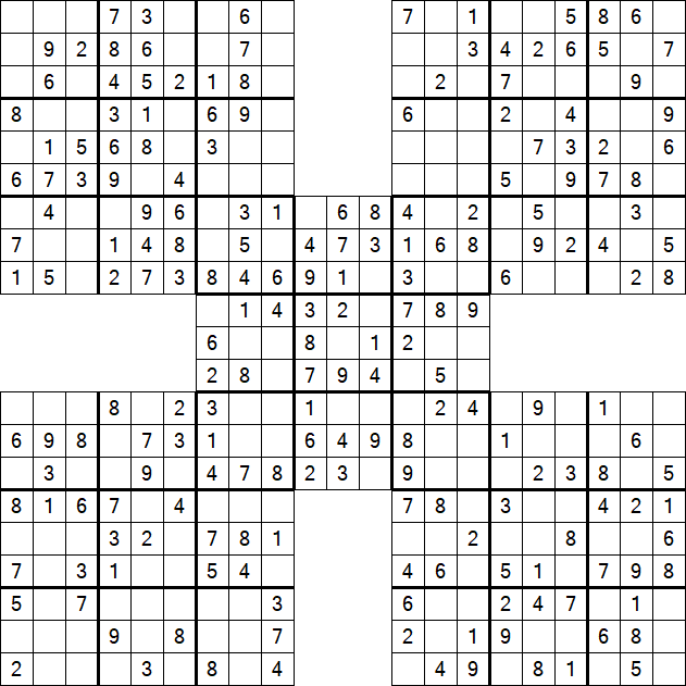Samurai Sudoku - Simple