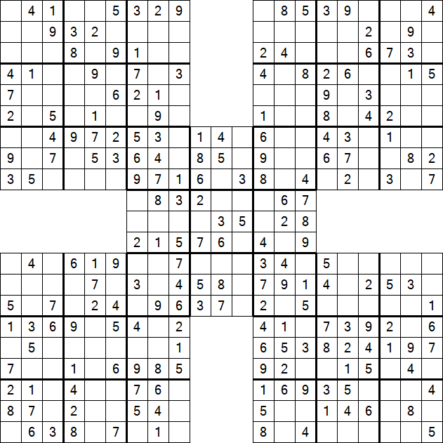 Samurai Sudoku - Simple