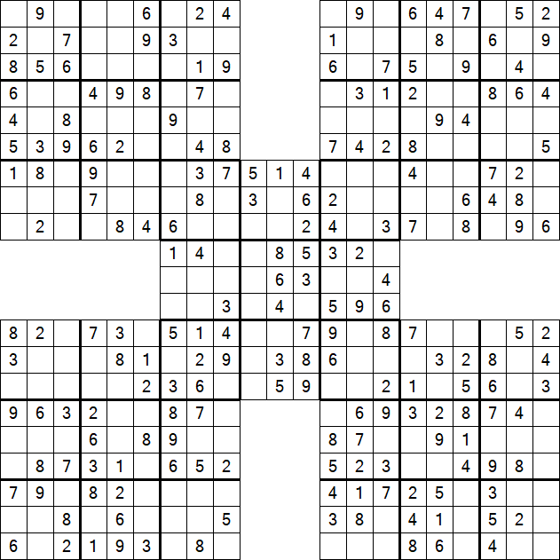 Samurai Sudoku - Easy