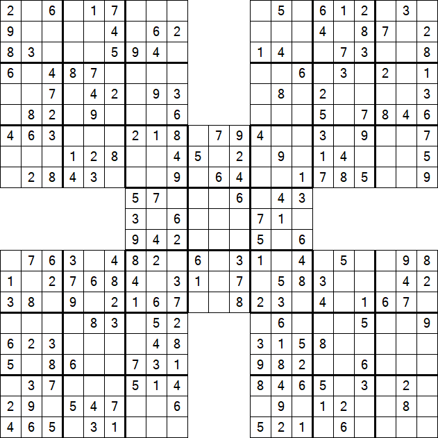 Samurai Sudoku - Simple