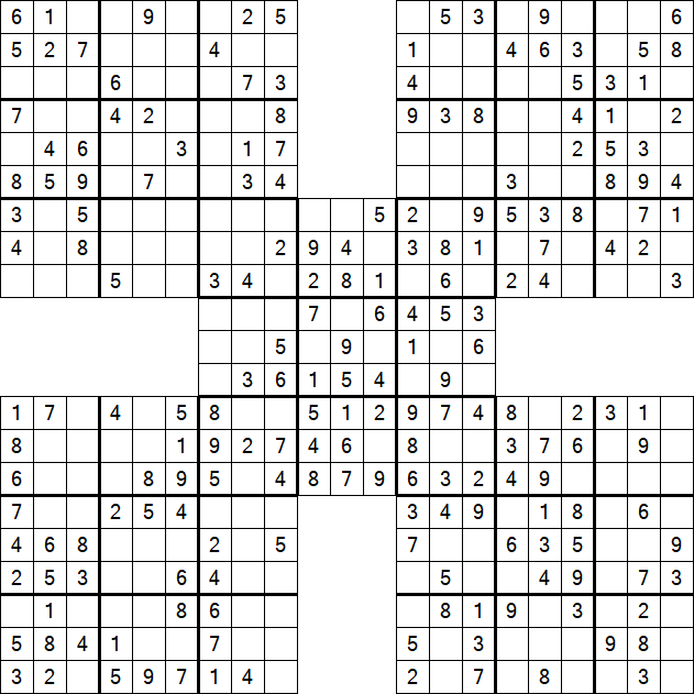 Samurai Sudoku - Simple