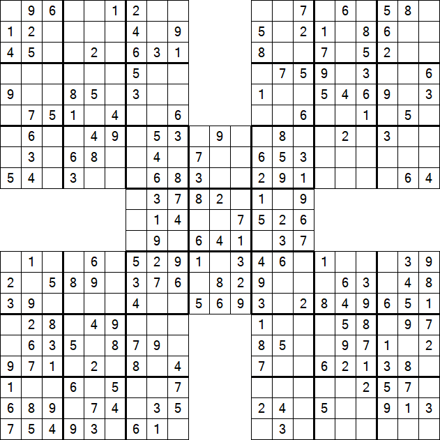 Samurai Sudoku - Simple