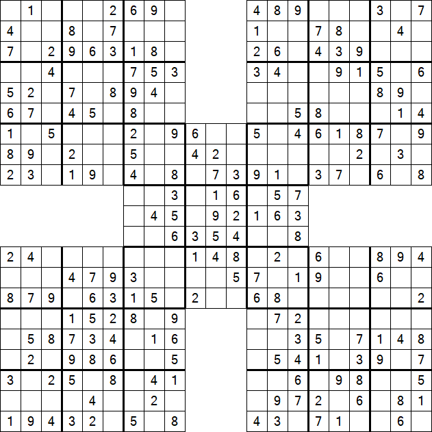 Samurai Sudoku - Simple