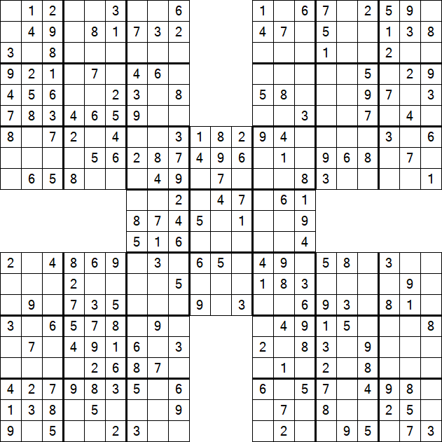 Samurai Sudoku - Simple
