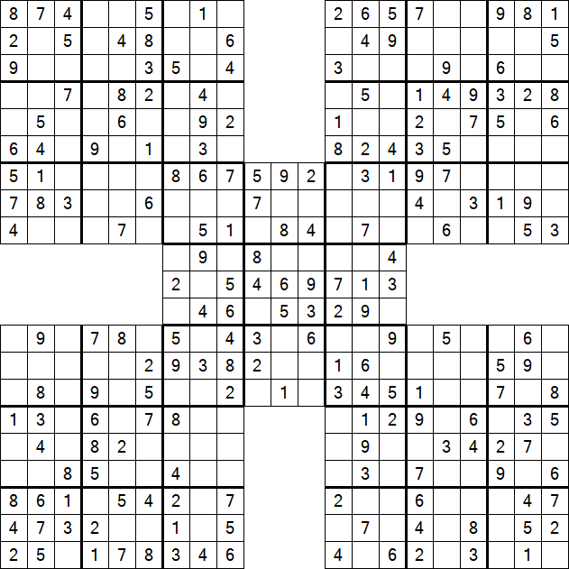 Samurai Sudoku - Simple