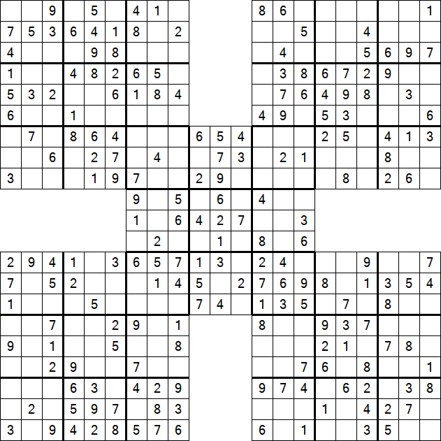 Samurai Sudoku - Simple